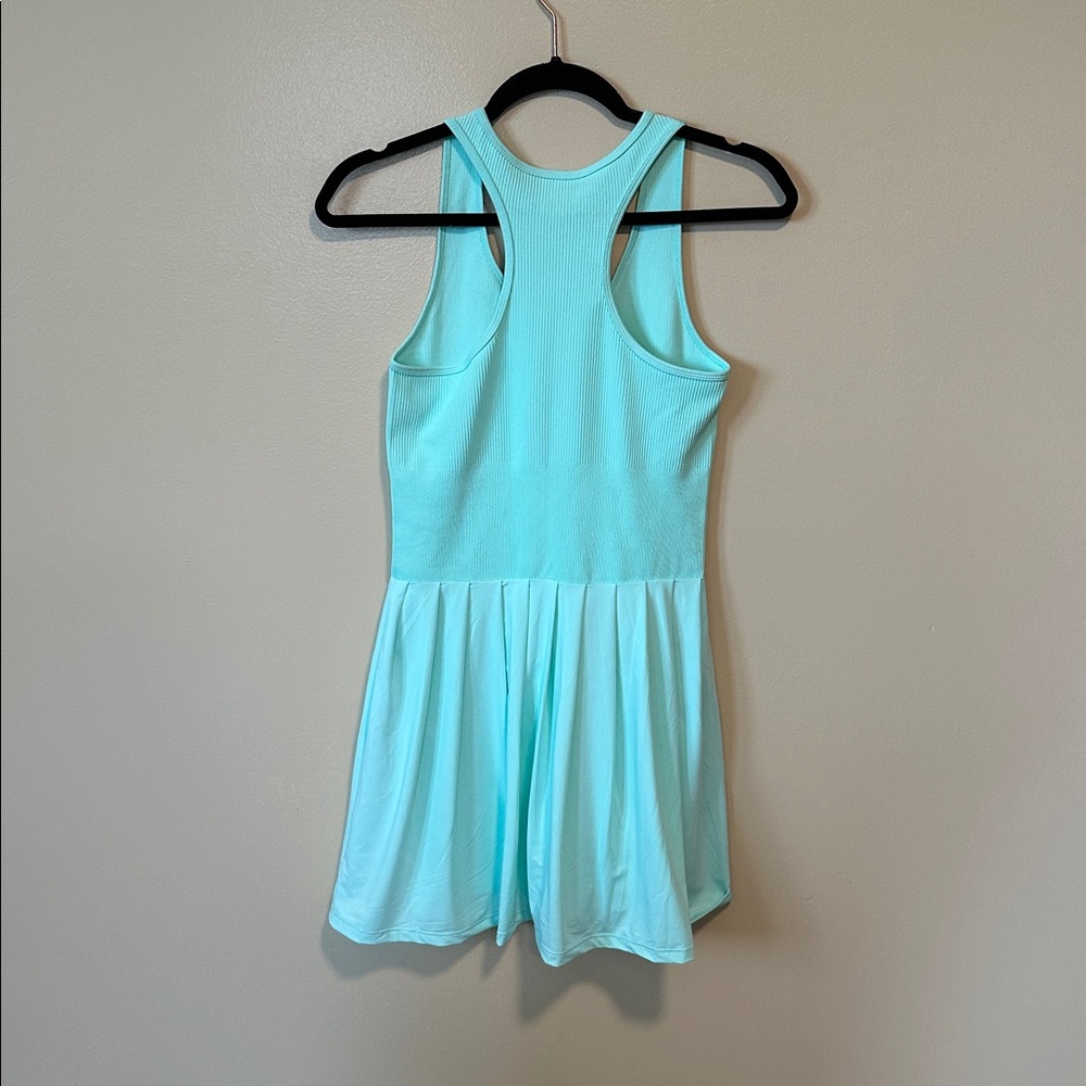 Racerback Mini Dress with shorts in Aqua size Medium - Picture 7 of 8